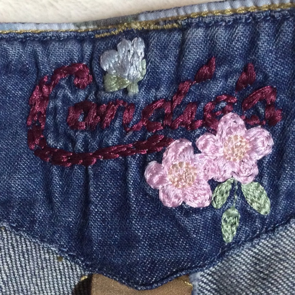 Candies Blue Denim Pencil Skirt with Flair - Picture 4 of 13